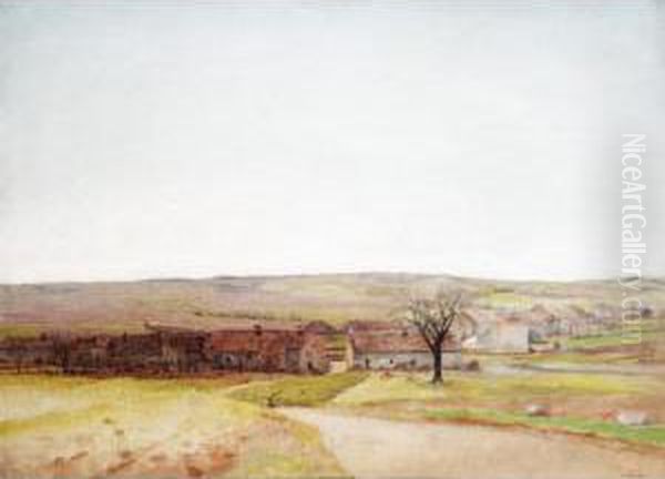 Hameau Oil Painting by Jean Ferdinand Monchablon