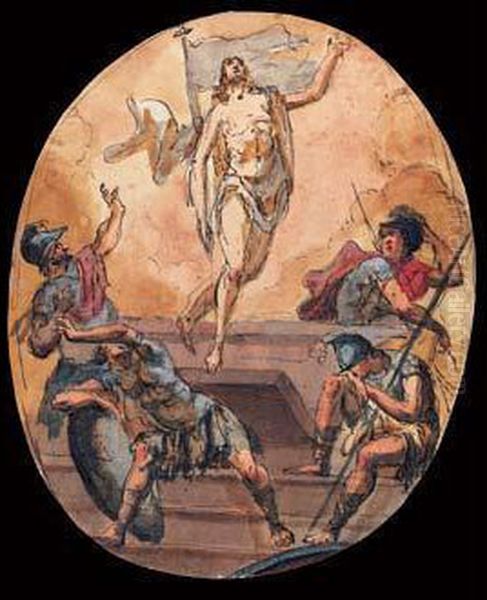 La Resurrection Du Christ Oil Painting by Domenico Mondo