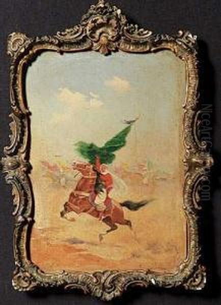 Charge De La Cavalerie Oil Painting by Jules Monge