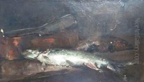 Nature Morte Auxpoissons Oil Painting by Charles Monginot