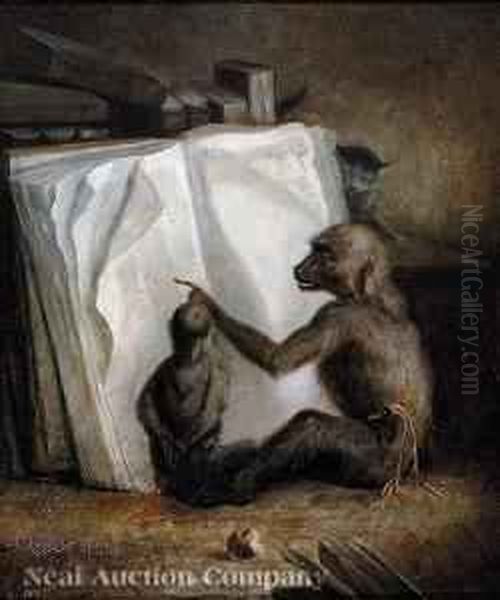 Darwin's Theoryexplained Oil Painting by Charles Monginot