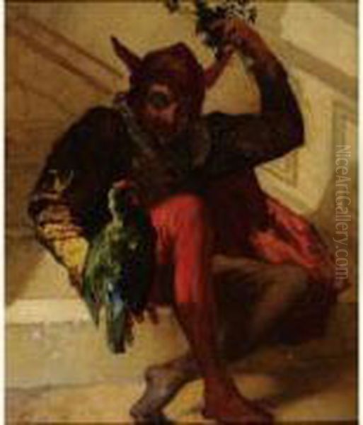 Mephisto Au Perroquet Oil Painting by Charles Monginot