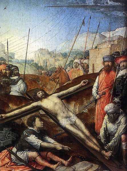 Christ Nailed To The Cross Oil Painting by Juan De Flandes