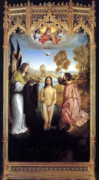 The Baptism of Christ Oil Painting by Juan De Flandes