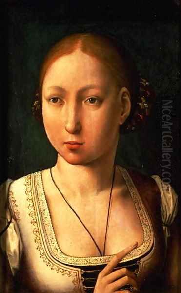 Juana or Joanna of Castile called `The Mad' Oil Painting by Juan De Flandes