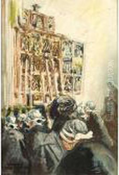 The Sunday Mass, Caen Oil Painting by Martin Monnickendam