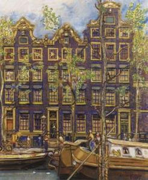 Grachtenhuizen Aan De Prinsengracht by Martin Monnickendam