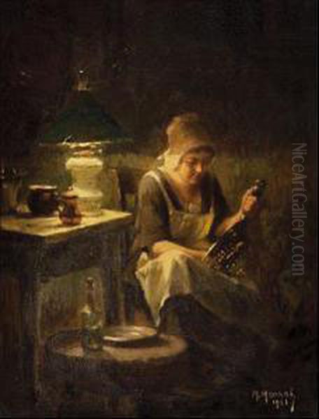 Mujer En El Hogar Oil Painting by Maurice Louis Monnot