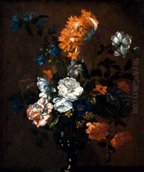 Bouquet De Fleurs Dans Un Vase Oil Painting by Antoine Monnoyer