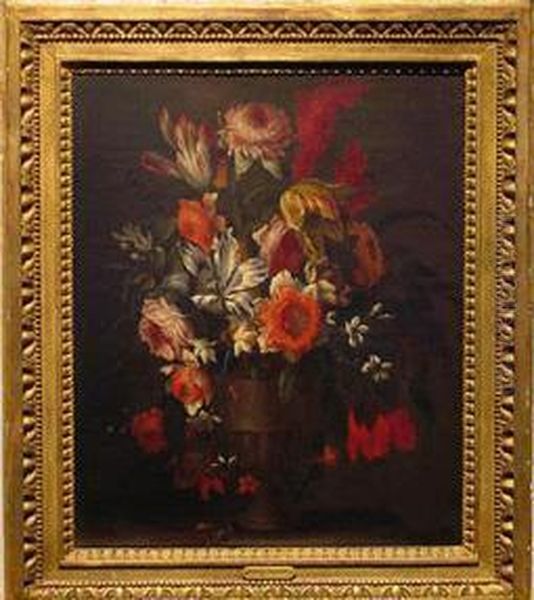 Floral Still Life Oil Painting by Antoine Monnoyer