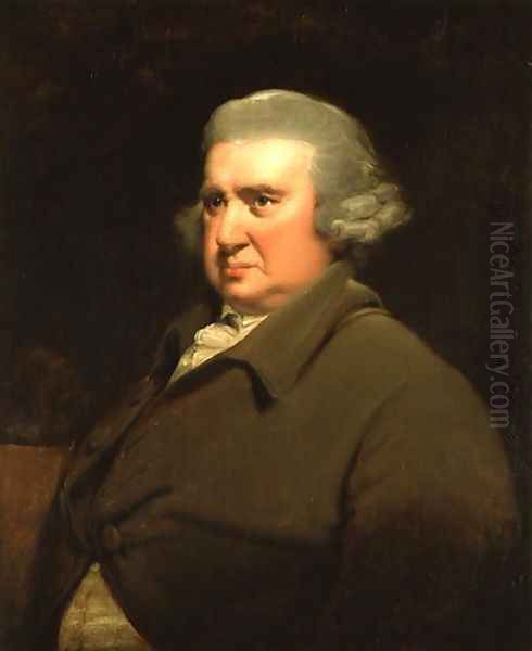 Portrait of Dr Erasmus Darwin, (1731-1802) scientist, inventor and poet, grandfather of Charles Darwin, 1792-93 Oil Painting by Josepf Wright Of Derby