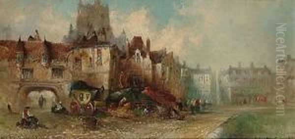 Old French Houses Oil Painting by Clifford Montague