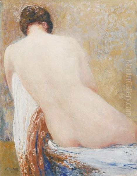 Sitting Nude (1923) Oil Painting by Constant Montald