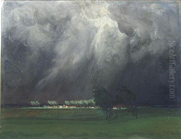 De Storm. Oil Painting by Constant Montald