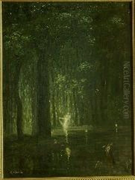 Ninfa Nel Bosco Oil Painting by Constant Montald