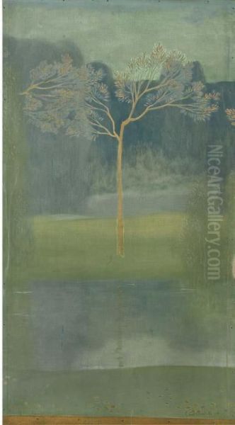 Arbre Oil Painting by Constant Montald