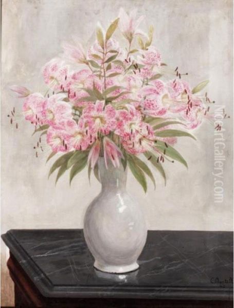 Bouquet De Lys Oil Painting by Constant Montald