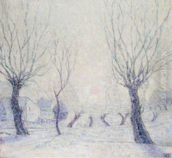 Paysage De Neige Oil Painting by Constant Montald