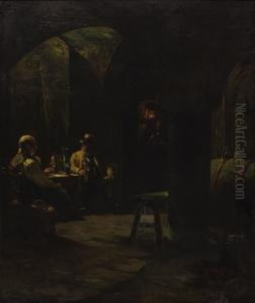 In The Wine Cellar Oil Painting by Anders Montan