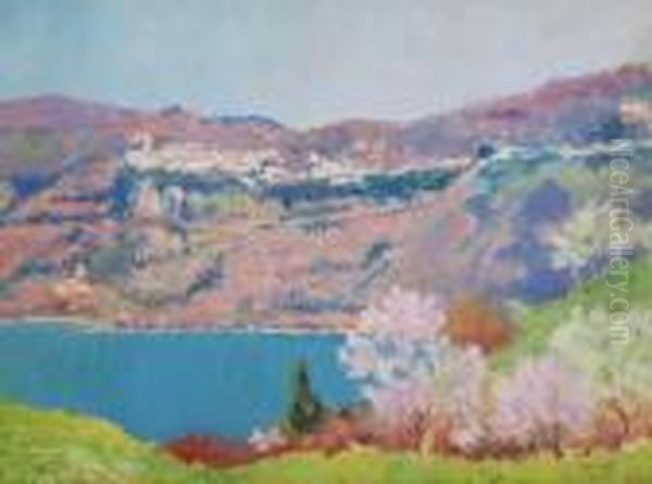 Lago Di Nemi Oil Painting by Carlo Montani