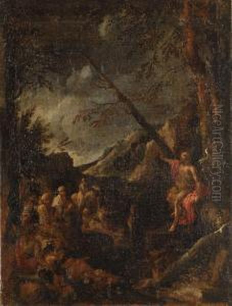 Predica Di San Giovanni Battista Oil Painting by Pietro Montanini