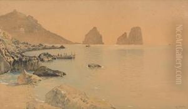 Capri Oil Painting by Edoardo Monteforte