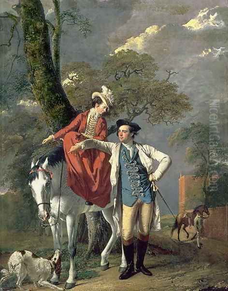 Mr. and Mrs. Thomas Coltman, c.1770-72 Oil Painting by Josepf Wright Of Derby