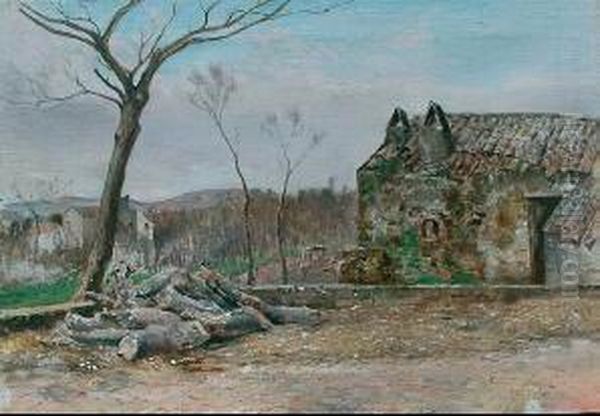 Casolare Di Campagna Oil Painting by Edoardo Monteforte