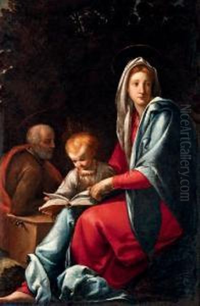 The Holy Family Oil Painting by Francesco Montelaticci, Cecco Bravo