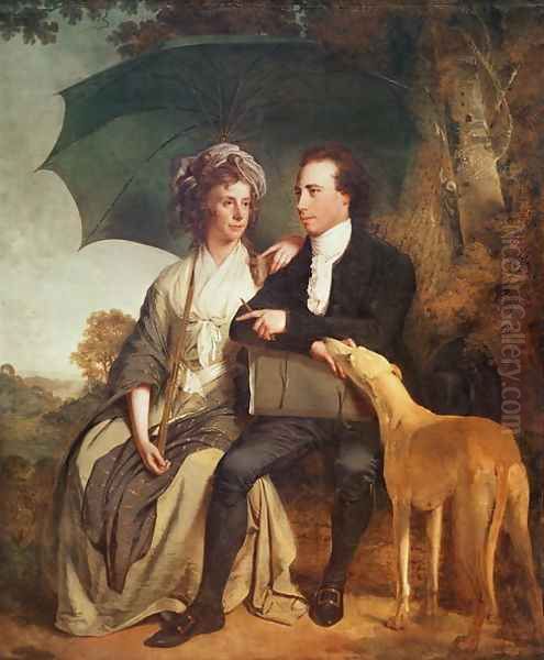 Portrait of Rev. Thomas Gisborne (b.1758) and his Wife Mary, 1786 Oil Painting by Josepf Wright Of Derby