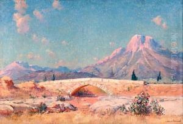 Vue Presumee De La Montagne Sainte-victoire Oil Painting by Frederic Montenard