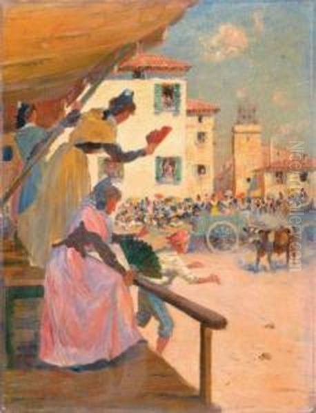 Arles, La Feria Oil Painting by Frederic Montenard