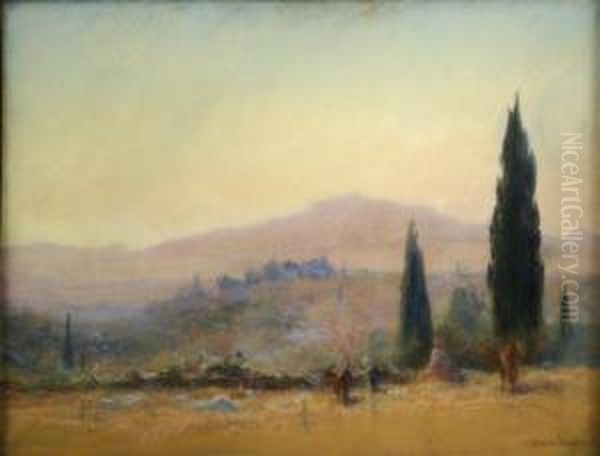 Upper Luberon And Isles De Hieres Oil Painting by Frederic Montenard