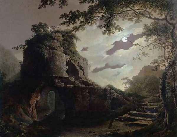 Virgils Tomb Oil Painting by Josepf Wright Of Derby