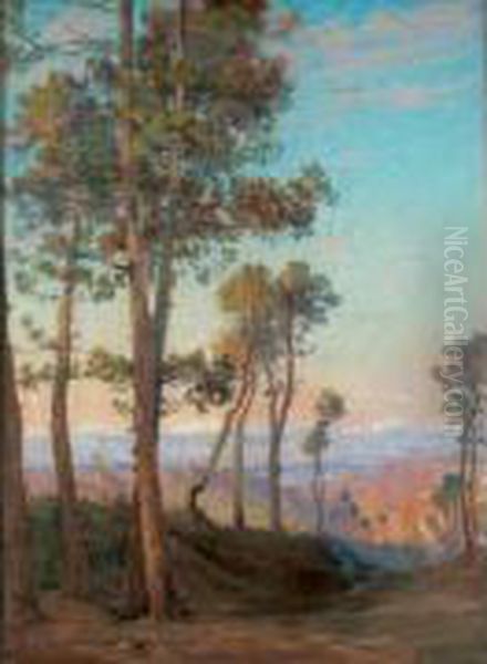 Les Pins Maritimes Oil Painting by Frederic Montenard