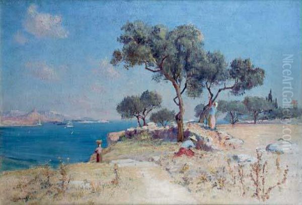 La Baie De Marseille Oil Painting by Frederic Montenard