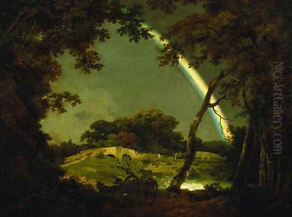 Landscape with a Rainbow, 1794 Oil Painting by Josepf Wright Of Derby