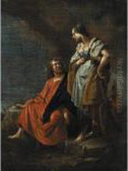 Cristo E La Samaritana Oil Painting by Francesco Monti