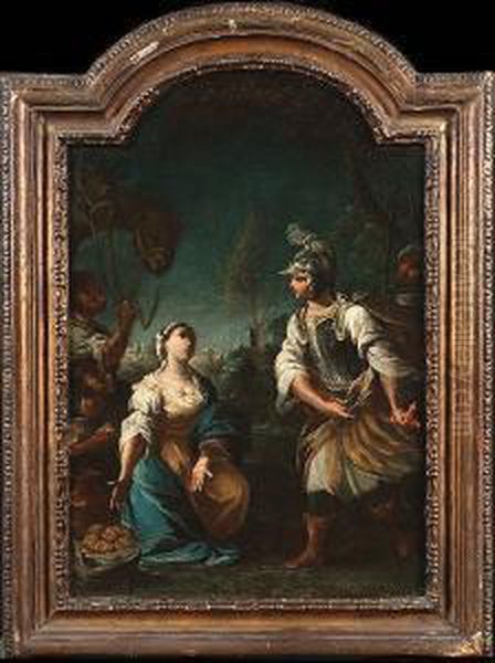 The Finding Of Moses; And The Offering Of Abigail Oil Painting by Francesco Monti