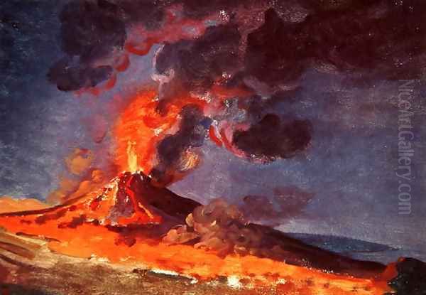 The Eruption of Vesuvius Oil Painting by Josepf Wright Of Derby