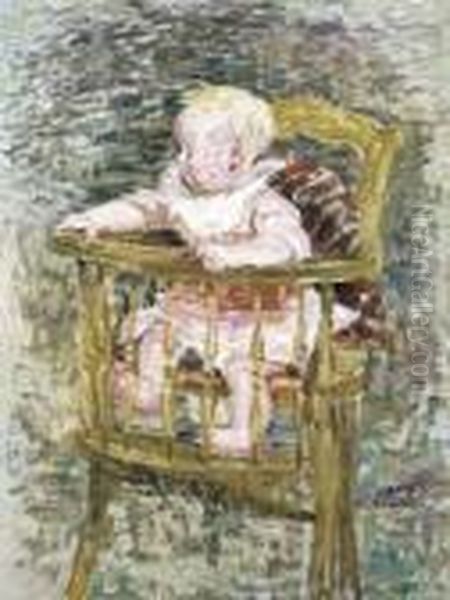 Le Petit Garcon Dans Sa Chaise Oil Painting by Jenny Montigny