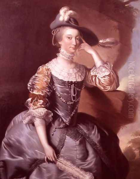 Portrait of Mrs Anne Carver Oil Painting by Josepf Wright Of Derby