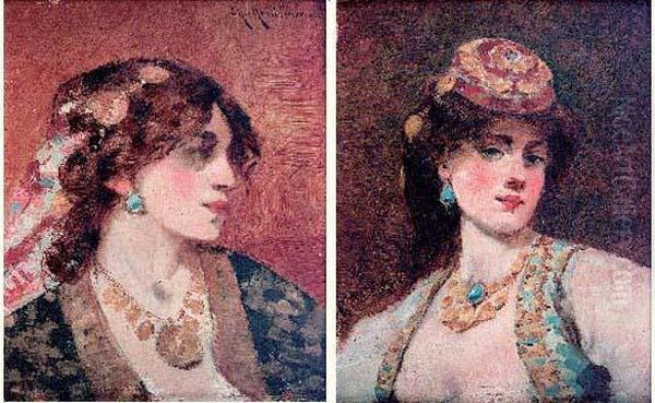 Portraits De Femmes Orientales Oil Painting by Charles Montlevault