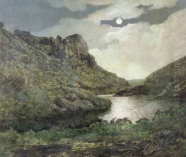 High Tor, Matlock Oil Painting by Josepf Wright Of Derby