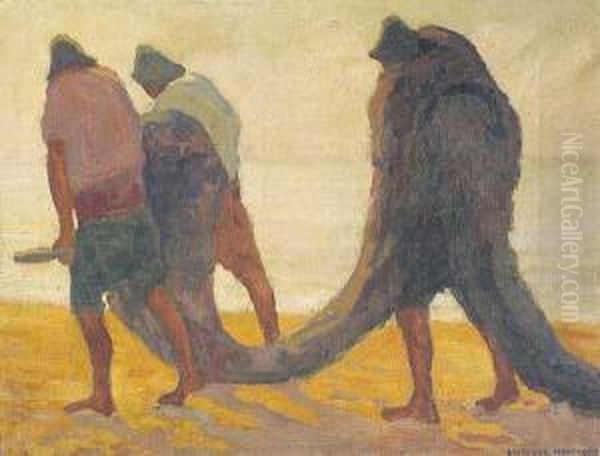 Pescadores Oil Painting by Eduardo Pascual Monturiol