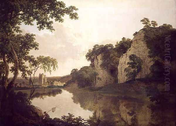 Landscape with Dale Abbey Oil Painting by Josepf Wright Of Derby