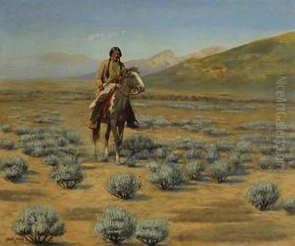 Indian On Horseback Oil Painting by Carl Moon