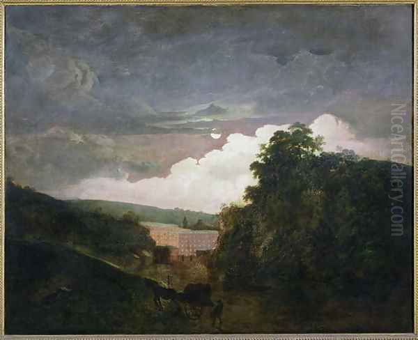 Arkwright's Cotton Mills by Night, c.1782-3 Oil Painting by Josepf Wright Of Derby