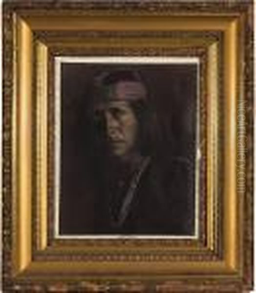 Cho-bah-begay (the Wolf), Navajo Oil Painting by Carl Moon