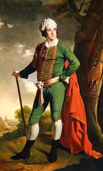 Portrait of a man, known as the 'Indian Captain', c.1767 Oil Painting by Josepf Wright Of Derby